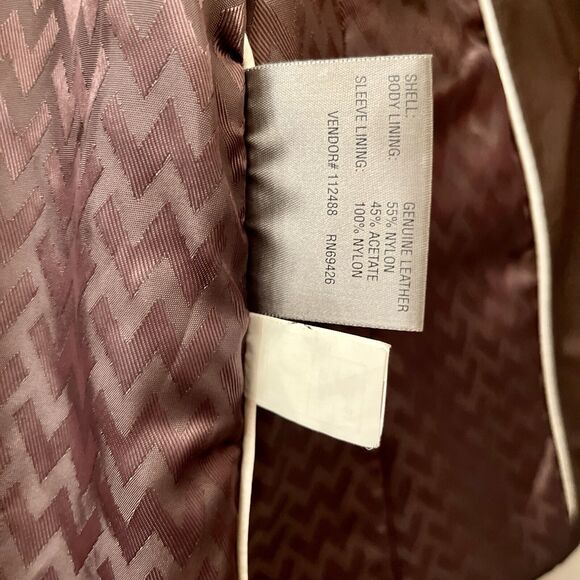 Vtg Wilsons Leather Women M Jacket Chocolate Brown Fitted 3 Button Pockets Lined - Picture 9 of 10